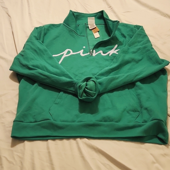 PINK Victoria's Secret Tops - VS PINK quarter zip pullover nwt